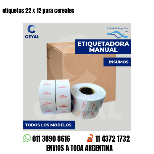etiquetas 22 x 12 para cereales