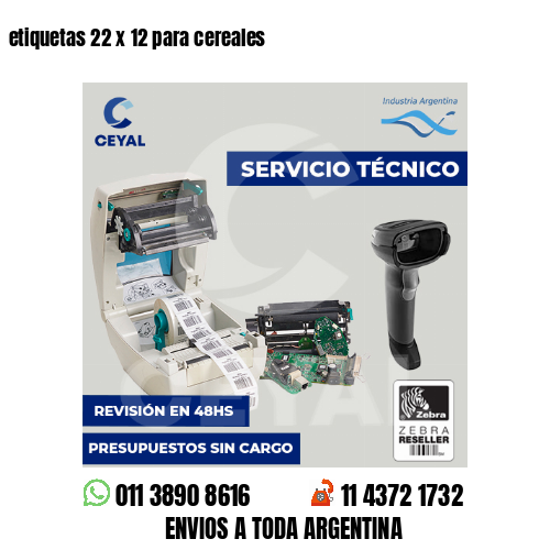 etiquetas 22 x 12 para cereales