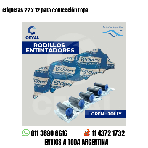 etiquetas 22 x 12 para confección ropa
