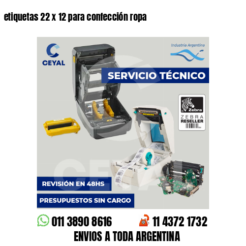 etiquetas 22 x 12 para confección ropa