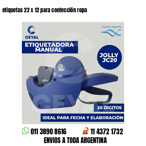 etiquetas 22 x 12 para confección ropa