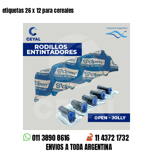 etiquetas 26 x 12 para cereales 