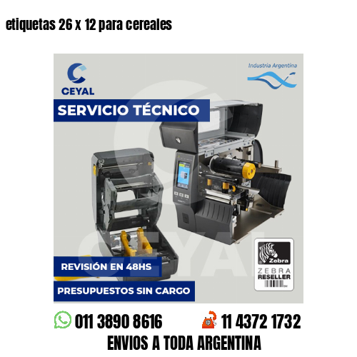 etiquetas 26 x 12 para cereales 