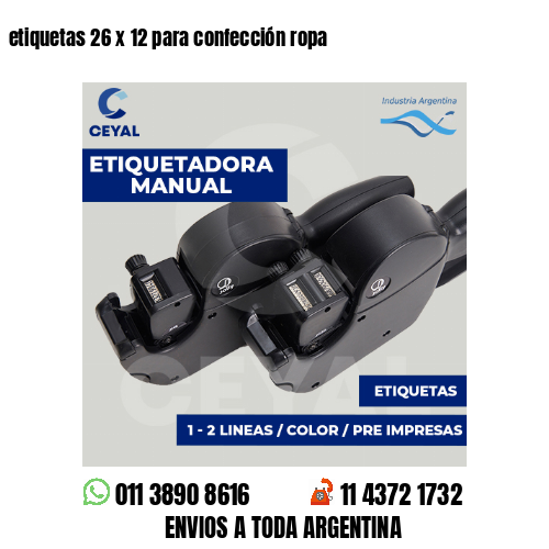 etiquetas 26 x 12 para confección ropa