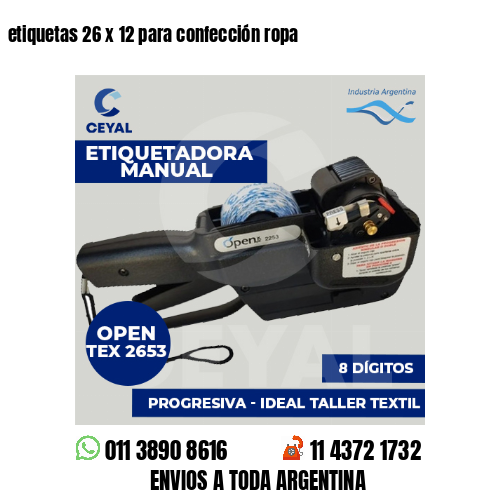 etiquetas 26 x 12 para confección ropa