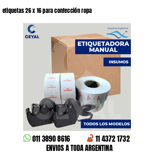etiquetas 26 x 16 para confección ropa