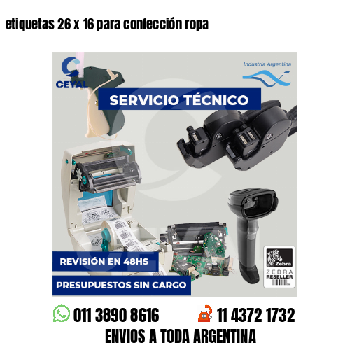 etiquetas 26 x 16 para confección ropa