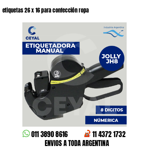 etiquetas 26 x 16 para confección ropa