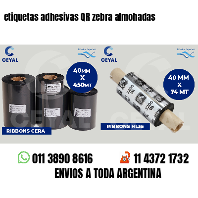 etiquetas adhesivas QR zebra almohadas
