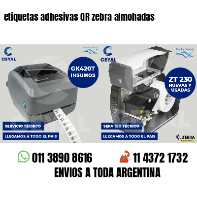 etiquetas adhesivas QR zebra almohadas