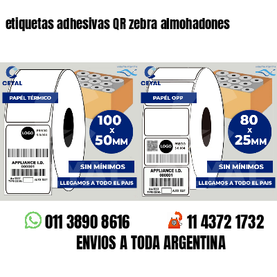 etiquetas adhesivas QR zebra almohadones