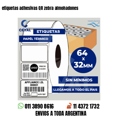 etiquetas adhesivas QR zebra almohadones