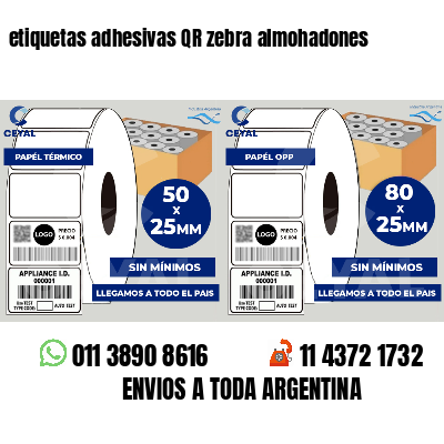 etiquetas adhesivas QR zebra almohadones