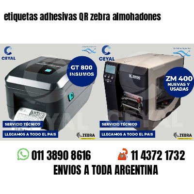 etiquetas adhesivas QR zebra almohadones