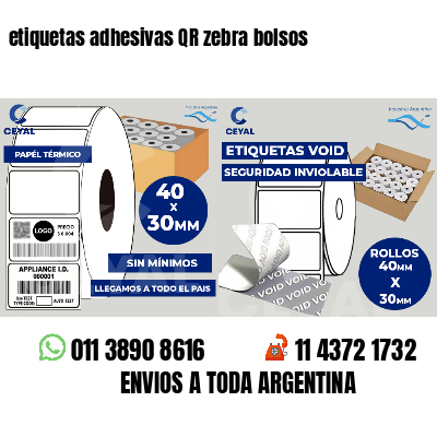 etiquetas adhesivas QR zebra bolsos