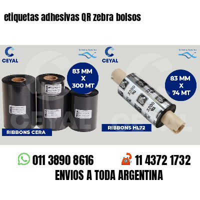etiquetas adhesivas QR zebra bolsos