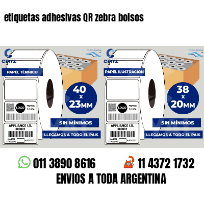 etiquetas adhesivas QR zebra bolsos