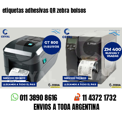 etiquetas adhesivas QR zebra bolsos