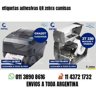 etiquetas adhesivas QR zebra camisas