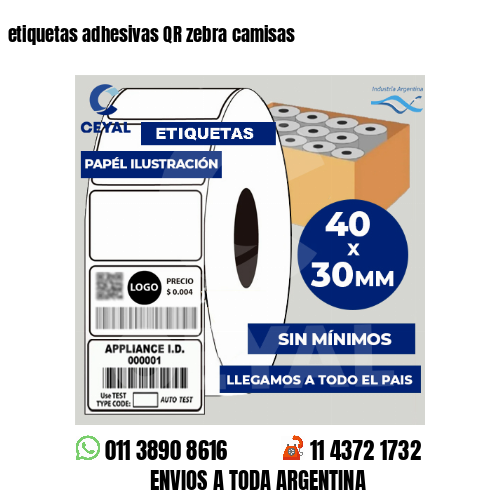 etiquetas adhesivas QR zebra camisas