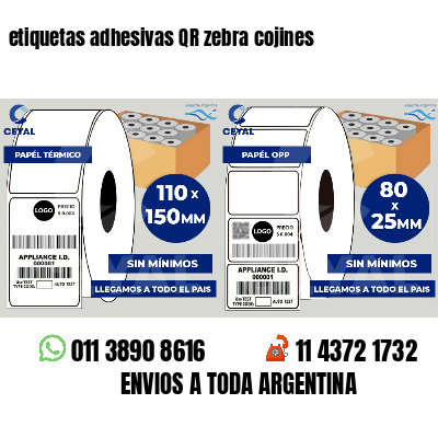 etiquetas adhesivas QR zebra cojines