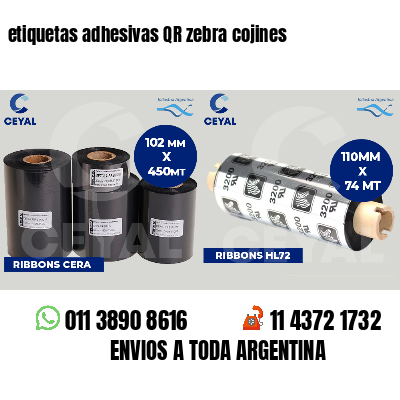 etiquetas adhesivas QR zebra cojines