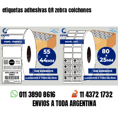 etiquetas adhesivas QR zebra colchones