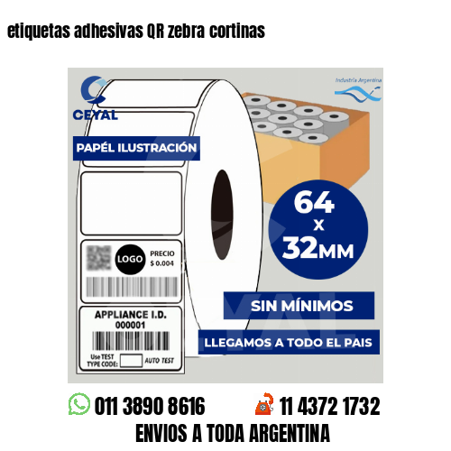 etiquetas adhesivas QR zebra cortinas