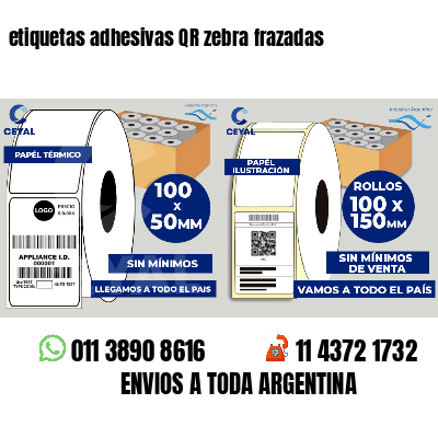 etiquetas adhesivas QR zebra frazadas