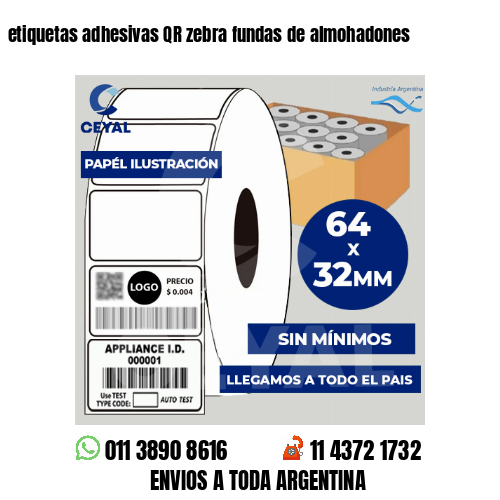 etiquetas adhesivas QR zebra fundas de almohadones