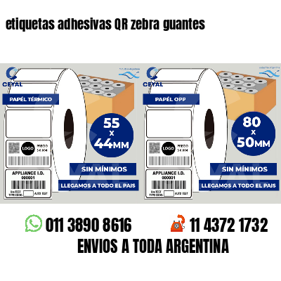 etiquetas adhesivas QR zebra guantes