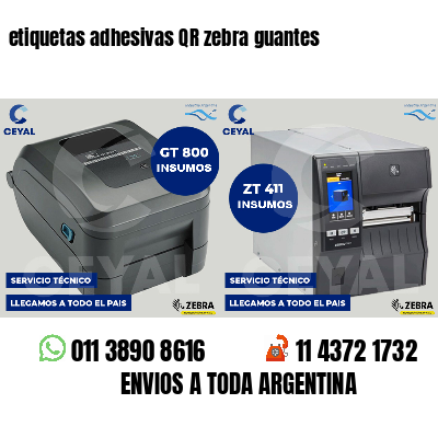etiquetas adhesivas QR zebra guantes