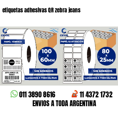 etiquetas adhesivas QR zebra jeans