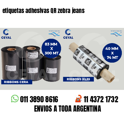 etiquetas adhesivas QR zebra jeans