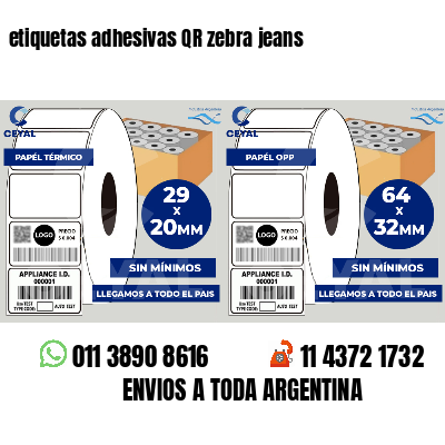 etiquetas adhesivas QR zebra jeans