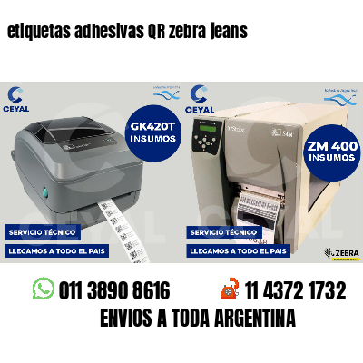 etiquetas adhesivas QR zebra jeans