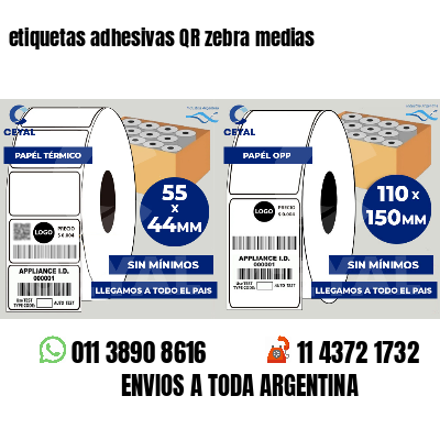 etiquetas adhesivas QR zebra medias