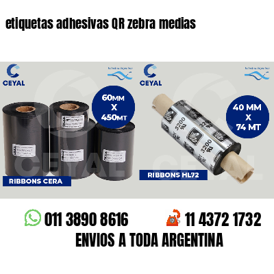 etiquetas adhesivas QR zebra medias