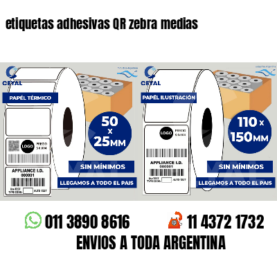 etiquetas adhesivas QR zebra medias