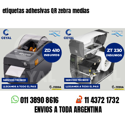 etiquetas adhesivas QR zebra medias
