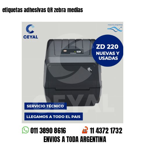 etiquetas adhesivas QR zebra medias