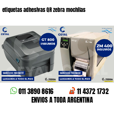 etiquetas adhesivas QR zebra mochilas
