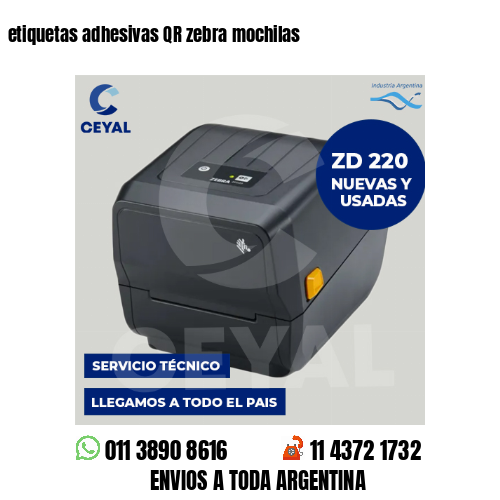 etiquetas adhesivas QR zebra mochilas