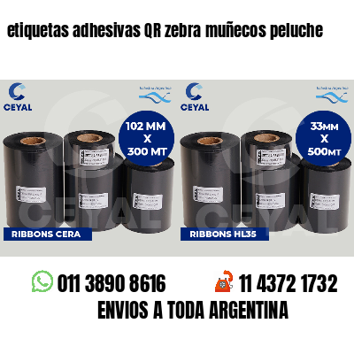 etiquetas adhesivas QR zebra muñecos peluche