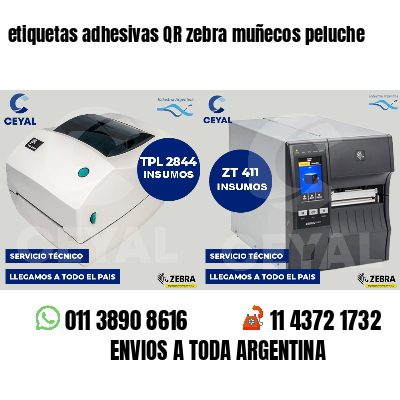 etiquetas adhesivas QR zebra muñecos peluche