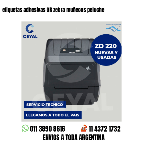 etiquetas adhesivas QR zebra muñecos peluche