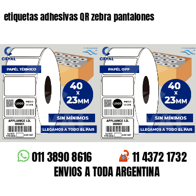 etiquetas adhesivas QR zebra pantalones