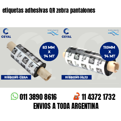 etiquetas adhesivas QR zebra pantalones