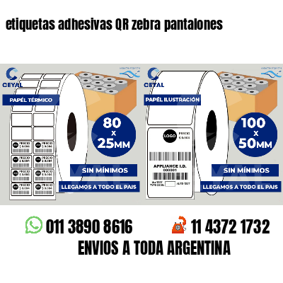etiquetas adhesivas QR zebra pantalones