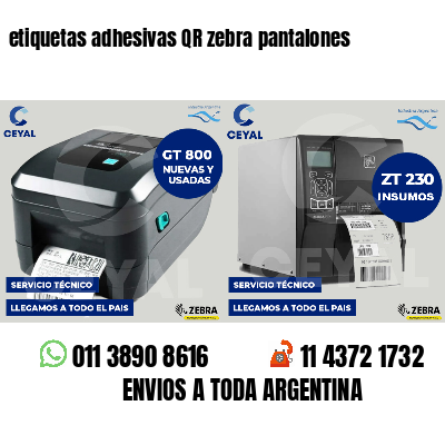 etiquetas adhesivas QR zebra pantalones